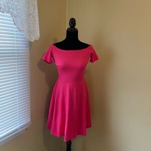 Sarin Mathew’s Elegant Pink Off-Shoulder Dress